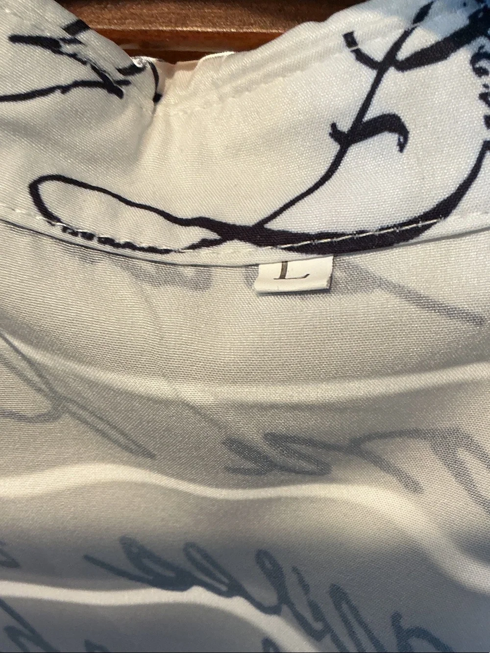 Amazon Script Print Button-Front Blouse - Picture 3 of 4